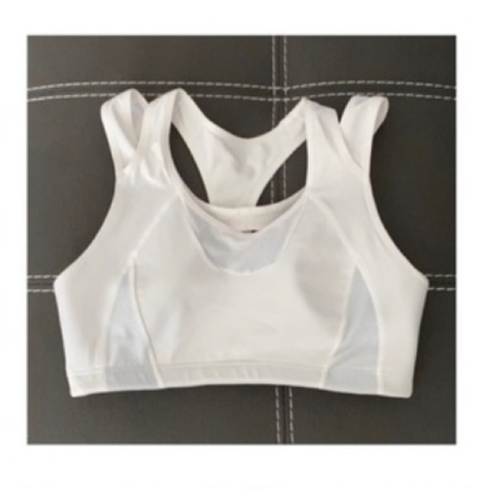 Women’s White Racerback Sports Bra - Supportive Activewear